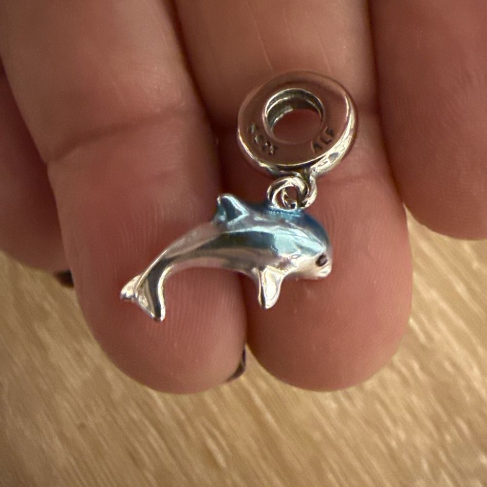 Silver Dolphin Charm For Bracelets - image 1
